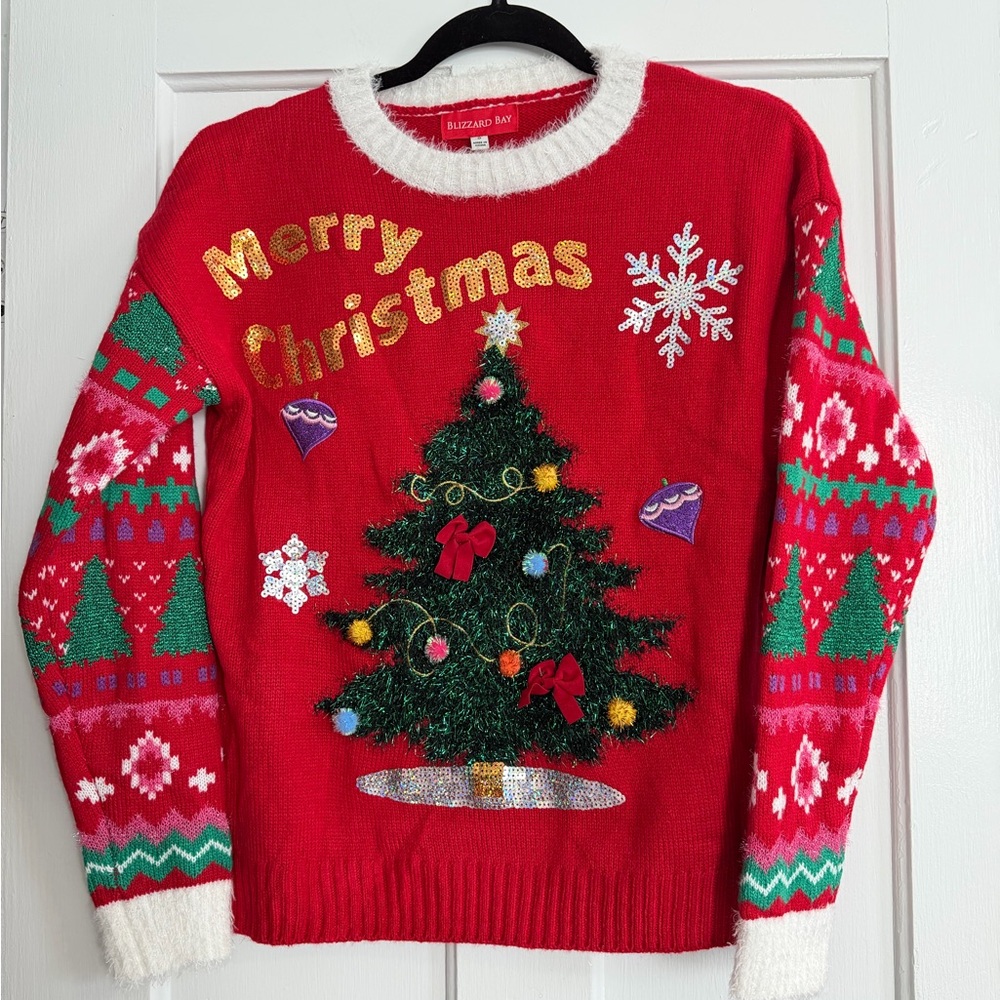 Blizzard Bay Festive Red Christmas Sweater Small